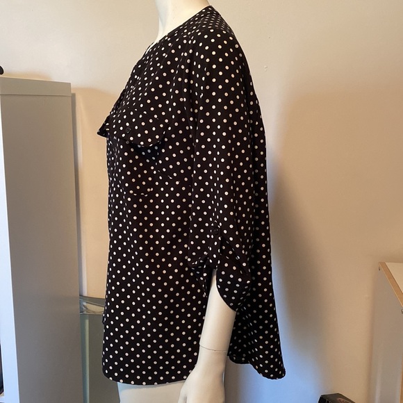 Polka Dot Button Shirt  Notations 1X  3/4 Sleeves Exc Shape New no Tags - Picture 4 of 11
